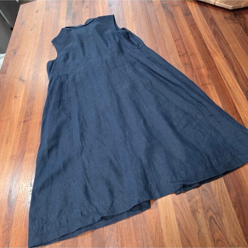 J. Jill Love Linen 100% Linen Sleeveless Button-Down Midi Shirt Dress Petite XL - Picture 3 of 10